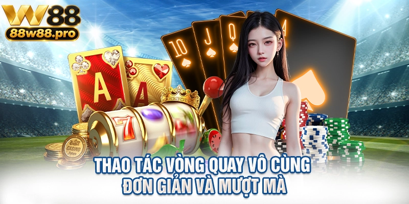 Kinh Nghiệm Chơi Slotgame Bất Bại Tại W88 Cho Tân Binh 3 Thao tác vòng quay vô cùng đơn giản và mượt mà